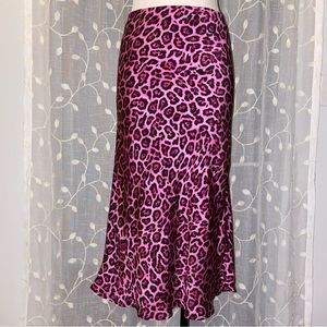 pink cheetah print silky skirt ✨